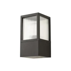 Lucande utendørs vegglampe Klemens, svart, metall, IP54, Riffle| Vegglamper Utendørs