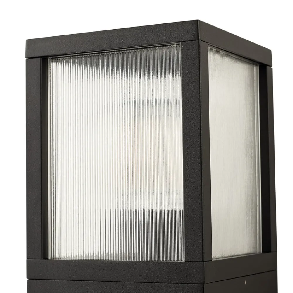 Lucande utendørs vegglampe Klemens, svart, metall, IP54, Riffle| Vegglamper Utendørs