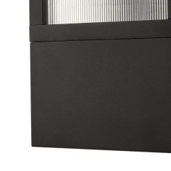 Lucande utendørs vegglampe Klemens, svart, metall, IP54, Riffle| Vegglamper Utendørs