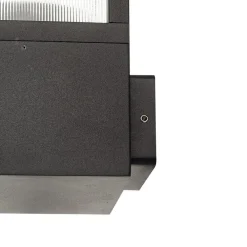 Lucande utendørs vegglampe Klemens, svart, metall, IP54, Riffle| Vegglamper Utendørs