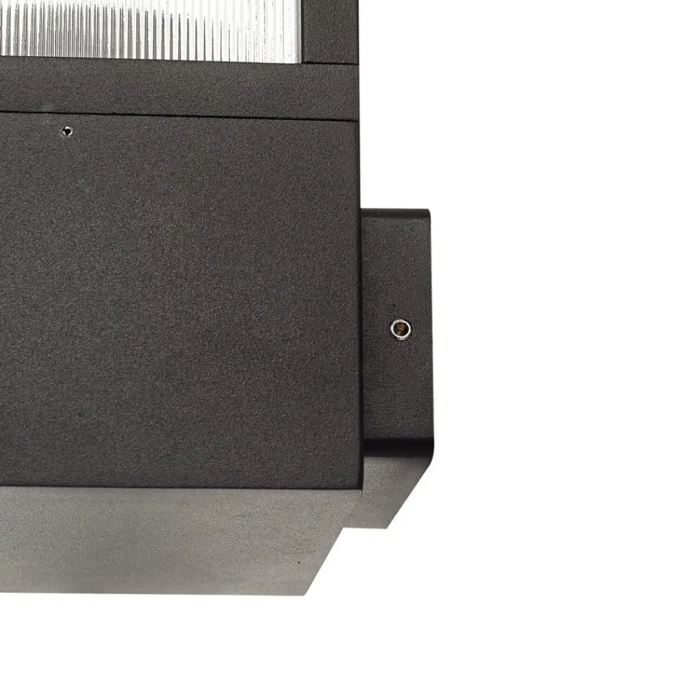 Lucande utendørs vegglampe Klemens, svart, metall, IP54, Riffle| Vegglamper Utendørs