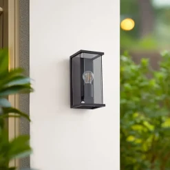 Lucande utendørs vegglampe Annalea, røykgrå, IP54, sensor| Vegglamper Med Sensor|Utebelysning Med Sensor