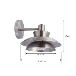 Lucande utendørs vegglampe Thais, stål, Ø 25 cm Best