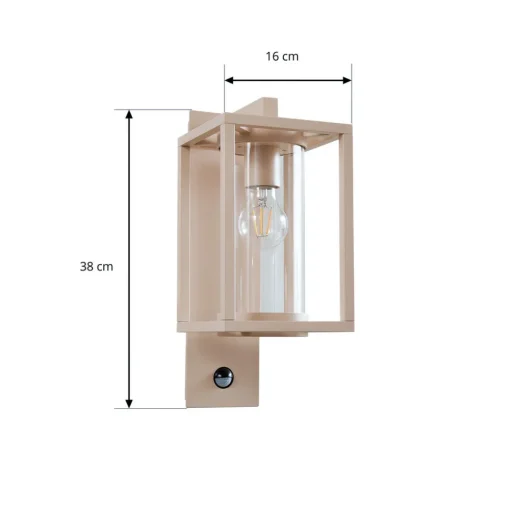 Lucande utendørs vegglampe Ferda, sensor, pendel, beige, IP44 Clearance