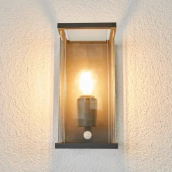 Lucande utendørs vegglampe Annalea, 29 cm, 1 lyskilde, IP54, sensor| Vegglamper Med Sensor|Utebelysning Med Sensor