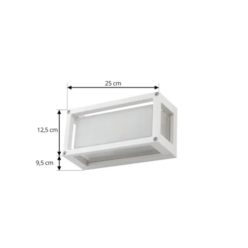 Lucande utendørs vegglampe Aurelien, hvit, glass, 12,5 cm, IP54 New