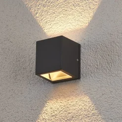 Lucande utendørs vegglampe Maurice, antrasitt, IP54, sett med 4 stk| Vegglamper Utendørs