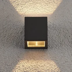 Lucande utendørs vegglampe Maurice, antrasitt, IP54, sett med 4 stk| Vegglamper Utendørs