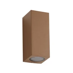 Lucande utendørs vegglampe Xava, opp/ned, brun, 2 lyskilder, GU10| Terrassebelysning|Vegglamper Utendørs