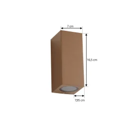 Lucande utendørs vegglampe Xava, opp/ned, brun, 2 lyskilder, GU10| Terrassebelysning|Vegglamper Utendørs