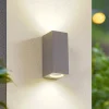 Lucande utendørs vegglampe Xava, opp/ned, grå, 2 lyskilder, GU10| Vegglamper Utendørs