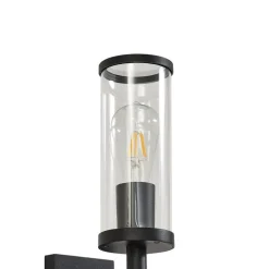 Lucande utendørs vegglampe Zanta, høyde 39 cm, IP54, svart| Terrassebelysning