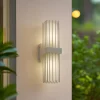 Lucande utendørs vegglampe Chandan, 42 cm, hvit, metall, IP54