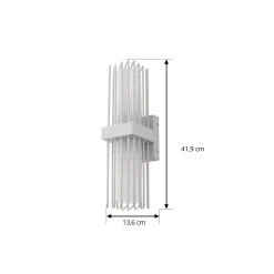 Lucande utendørs vegglampe Chandan, 42 cm, hvit, metall, IP54