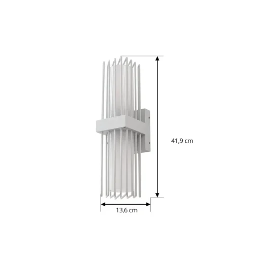 Lucande utendørs vegglampe Chandan, 42 cm, hvit, metall, IP54