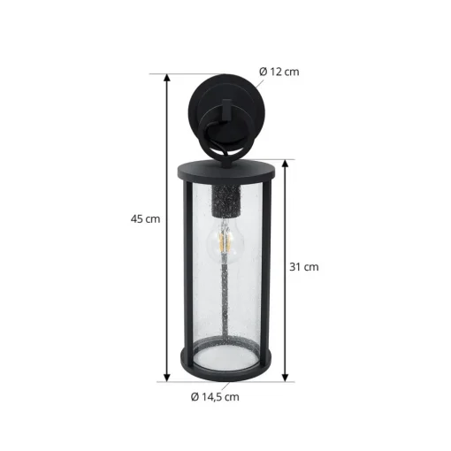 Lucande utendørs vegglampe Emmeline, bobler, aluminium, høyde 45 cm New