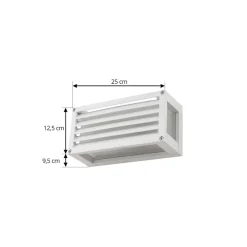Lucande utendørs vegglampe Aurelien, hvit, 12 cm, stripe, IP54| Terrassebelysning|Vegglamper Utendørs