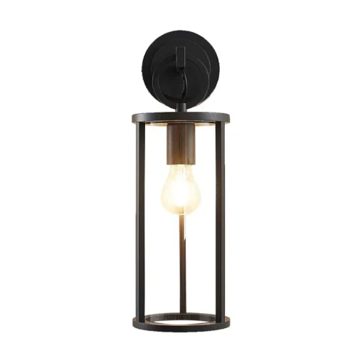 Lucande utendørs vegglampe Emmeline, klar, aluminium, høyde 45 cm| Terrassebelysning|Vegglamper Utendørs