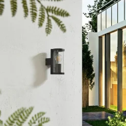 Lucande utendørs vegglampe Zanta, høyde 19,7 cm, IP65, svart| Terrassebelysning|Vegglamper Utendørs