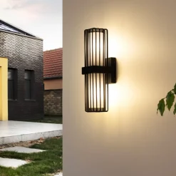 Lucande utendørs vegglampe Chandan, 41,9 cm, antrasitt, aluminium Sale