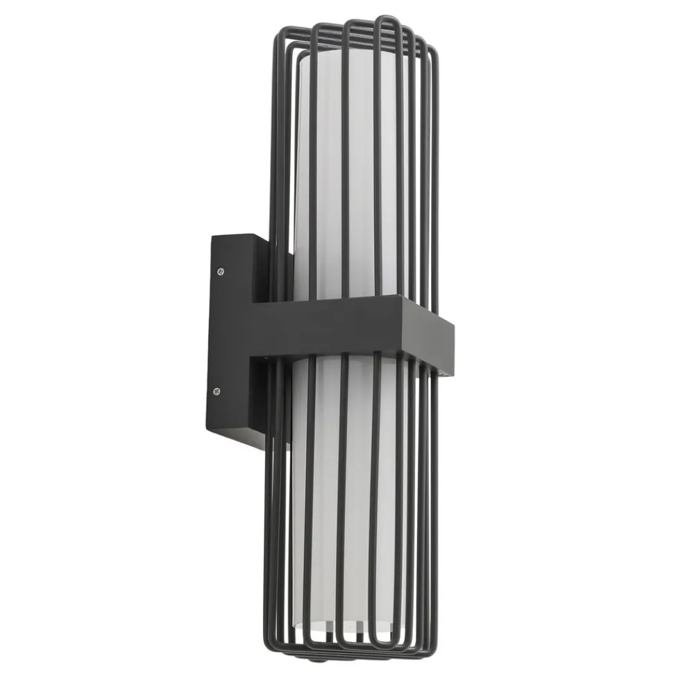 Lucande utendørs vegglampe Chandan, 41,9 cm, antrasitt, aluminium Sale