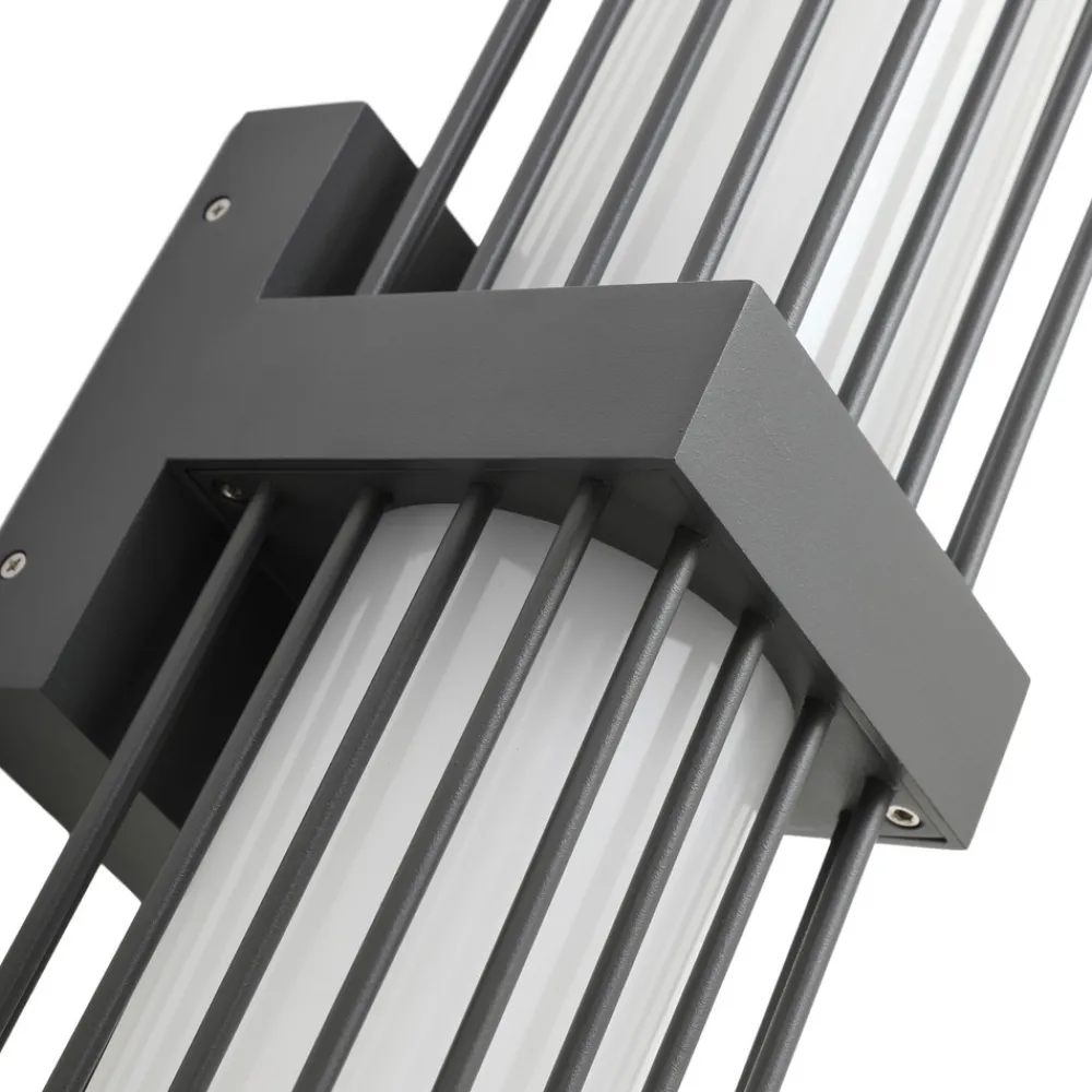 Lucande utendørs vegglampe Chandan, 41,9 cm, antrasitt, aluminium Sale