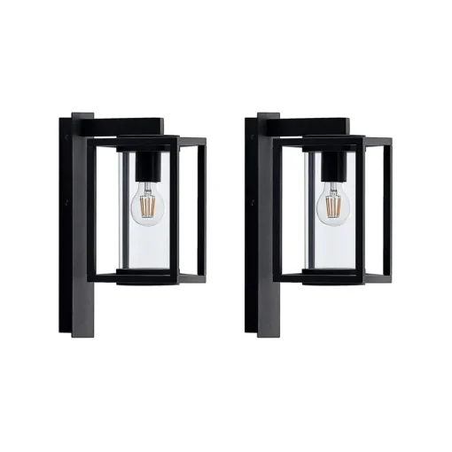 Lucande utendørs vegglampe Ferda, sett med 2, antrasitt, IP44| Vegglamper Utendørs