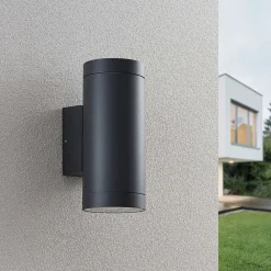 Lucande utendørs vegglampe Thomke, 2 lyskilder, antrasitt, aluminium New