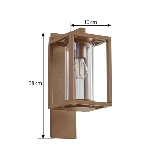Lucande utendørs vegglampe Ferda, pendel, brun, IP44| Terrassebelysning|Vegglamper Utendørs