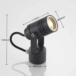 Lucande utendørs veggspotlight Galina, grå, aluminium, 11,2 cm høy| Led-Utendørs|Utespotter