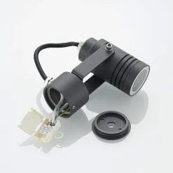 Lucande utendørs veggspotlight Galina, grå, aluminium, 11,2 cm høy| Led-Utendørs|Utespotter