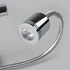 Lucande vegglampe Jettka, høyde 63 cm, lesearm, tekstil| Led-Innendørs|Vegglamper