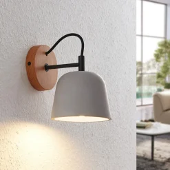 Lucande vegglampe Kalinda, sett med 2, grå, betong, E14 Sale