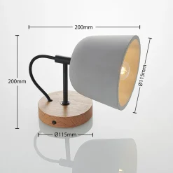 Lucande vegglampe Kalinda, sett med 2, grå, betong, E14 Sale