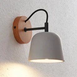 Lucande vegglampe Kalinda, sett med 2, grå, betong, E14 Sale