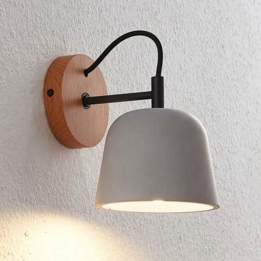 Lucande vegglampe Kalinda, sett med 2, grå, betong, E14 Sale