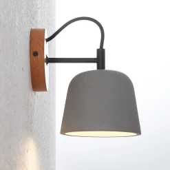 Lucande vegglampe Kalinda, sett med 2, grå, betong, E14 Sale