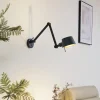 Lucande vegglampe Silka, svart, metall, 9,5 cm høy Online