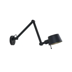 Lucande vegglampe Silka, svart, metall, 9,5 cm høy Online