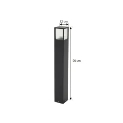 Lucande veilampe Klemens, 90 cm, svart, metall, IP54 Outlet