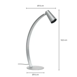 Lucande Velanoris bordlampe, børstet aluminium| Bordlamper