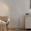 Lucande Velanoris gulvlampe, 2 lyskilder, børstet aluminium Online