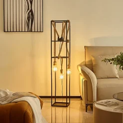 Lucande Vlados gulvlampe, bur, 3 lyskilder.| Gulvlamper