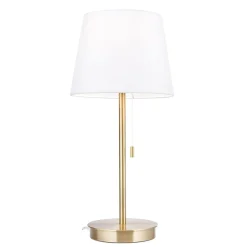 ORION Ludwig bordlampe med USB-port hvit/antikk messing| Bordlamper