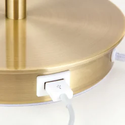 ORION Ludwig bordlampe med USB-port hvit/antikk messing| Bordlamper