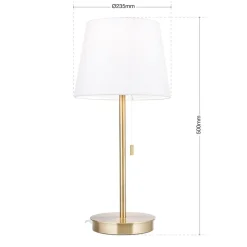 ORION Ludwig bordlampe med USB-port hvit/antikk messing| Bordlamper