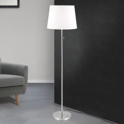 ORION Ludwig gulvlampe i tekstil, matt nikkel Online