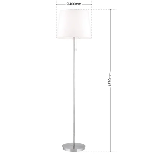 ORION Ludwig gulvlampe i tekstil, matt nikkel Online