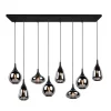 Trio Lighting Lumina pendellampe, 8-lys, svart/krom, glass| Pendellamper