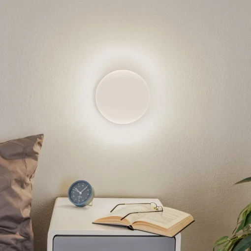 TK Lighting Lunia New vegglampe, hvit, Ø 20 cm Online